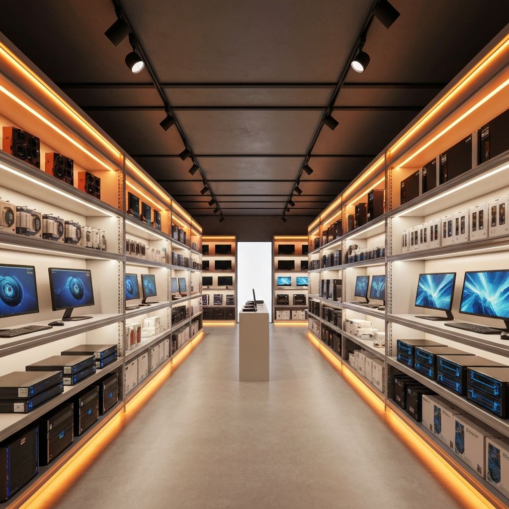 AESolutions Technology Supplies Store showing professional networking and computing equipment